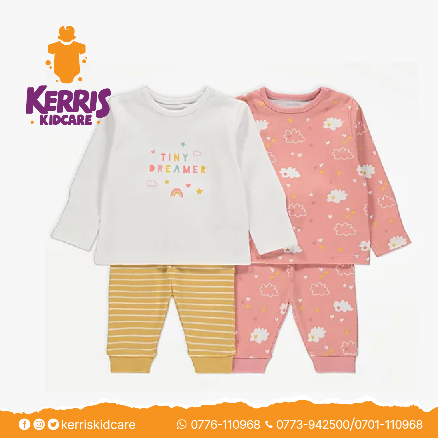 Pink Printed Long Sleeve Pyjamas